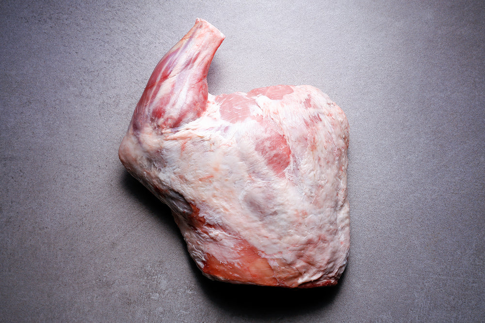 Uncooked lamb shoulder on the bone, ideal for slow cooking or roasting – HG Walter